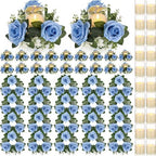 Yunlly 20 Pcs Rose Candle Rings with Candles Sets, Blue by Yunlly