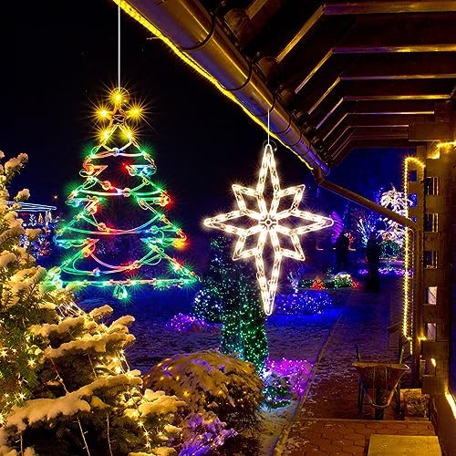 2 Pack Christmas Window Lighted Decorations,Christmas Window Silhouette Lights,Double Side Sign Lamp for Holiday Indoor Wall Door Glass Decorations,Polaris,Tree - Image 6