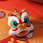 Lion Dance Head Pillow New Year Colorful Embroidered Cushion Chinese Style Lucky Home Decoration Living Room Bedroom Bedding (14.6x15.7, red) - Image 2