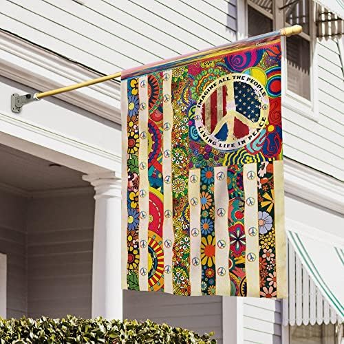 FLAGWIX Peace Hippie Flag - Decorative Home Garden Flag, 30x40 by FLAGWIXLLC