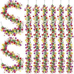 8 Pcs 6 ft Artificial Flowers Wisteria Garland, Multicolor by FineCheer
