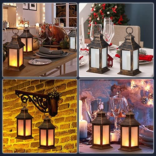 Tondiamo 4 Pcs Mini Decorative Lantern for Centerpiece, LED Candle, Bronze - Image 6