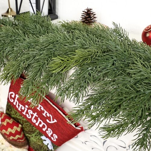 Artgar 6 Ft Realistic Christmas Cedar Garland, Thick Faux Green Garland - Image 5