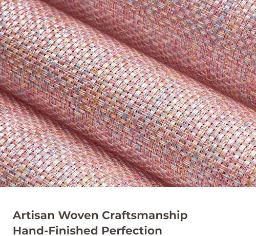 Leetaltree Woven Vinyl Placemats Set of 12,Pink Iridescent - Image 4