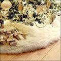 AOGU 60 Inch Faux Fur Christmas Tree Skirt White Plush Skirt for Merry Christmas Party Christmas Tree Decoration by AOGU