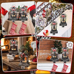 Therwen 4 Pcs Christmas Stocking Holders Lantern, LED, Xmas Tree, Black - Image 6
