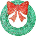 Best Choice Products 36in Pre-Lit Outdoor Christmas Wreath Decoration, LED Metal Holiday Decor for Home w/ 120 Lights, Bow - Green/Red by BestChoiceProducts