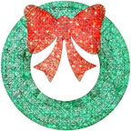 Best Choice Products 36in Pre-Lit Outdoor Christmas Wreath Decoration, LED Metal Holiday Decor for Home w/ 120 Lights, Bow - Green/Red by BestChoiceProducts
