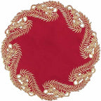 Decozen Set of 12 Doilies for Table, Lace Doilies Rustic Farmhouse Kitchen Dining Table Centerpiece Decor, 15 Inch Gold Burgundy Round Placemats for Home, Valentines Day Gifts, Valentines placemats - Image 7