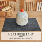 Softalker Faux Linen Cloth Placemats Set of 8-12 x 18 Inch, Dark Grey - Image 3