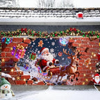 16x7Ft Christmas Garage Door Cover, Garage Door Christmas Decorations, Large Garage Door Xmas Cover, Xmas Banner Decorations for Party,Home,Outdoor,Indoor by THISFIND