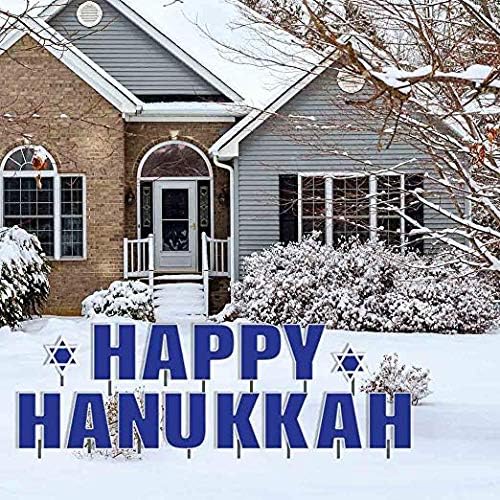 VictoryStore Yard Sign Outdoor Lawn Decorations: Happy Hanukkah Yard Sign Letters, Includes Stakes by VictoryStore