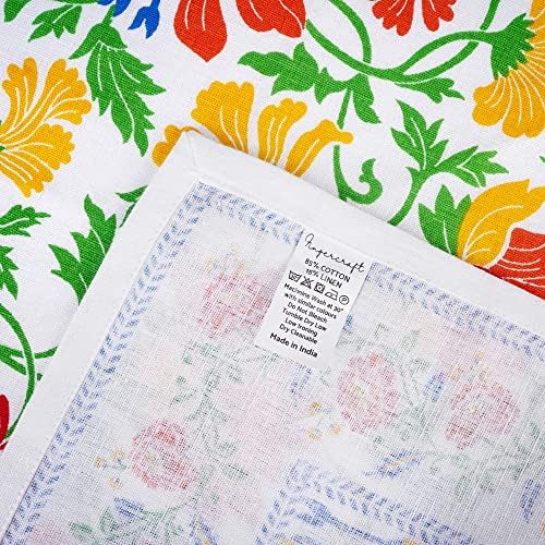 FINGERCRAFT Cloth Napkins Set of 12 Cotton Linen, 20x20 in, Persian Flora - Image 6