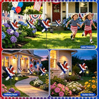 4th of July Decorations Solar Lights Outdoor, Patriotic American Eagle Hanging Lantern Waterproof, Metal Garden Decor for Independence Day Veterans Day Holiday Party Decoration Yard Patio Decor - Image 6