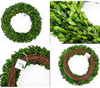 Boxwood Wreath X-Larger 22 inch Preserved Nature Boxwood Wreath Home Decor Stay Fresh for Years for Door Wall Window Party Décor Spring Summer Fresh Green Wreath - Image 3