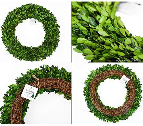 Boxwood Wreath X-Larger 22 inch Preserved Nature Boxwood Wreath Home Decor Stay Fresh for Years for Door Wall Window Party Décor Spring Summer Fresh Green Wreath - Image 3