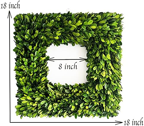 Perseved Natural Boxwood Wreath 18 inch Square Wreath Flourish Type Great Indoor Spring Summer Wreath Decor Suits for Party Wedding or Daily Decoration (18 inch, Square) - Image 3