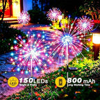Fireworks Solar Lights Outdoor Fairy Garden Multicolor 8 Pack - Image 2