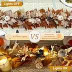 6 FT Lighted Fall Garland with Lights Pumpkins Automatic ON/Off - Image 4