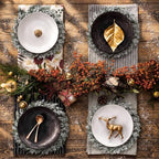 Christmas Cedar Placemats Set of 6 Artificial Round Wreath Charger - Image 5