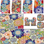 VitalCozy 10 Pcs Boho Floral Kitchen Decor Set Kitchen Towels by VitalCozy