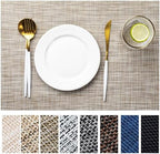 LEXMORE PlaceMats Set of 12 Vinyl/Plastic Woven Place Mats for Kitchen Table Indoor/Outdoor Washable PlaceMat Wipeable Dining Table Mats(Caramel) by lexmore