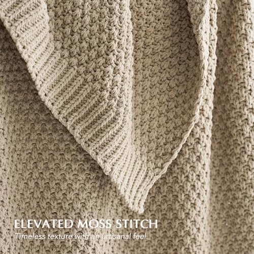 EVERGRACEHOME Chunky Chenille Knit Throw Blanket, 50 x 60, Sand Dune - Image 3