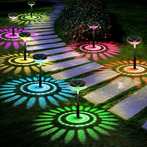 Nupostai 8 Pack Solar Pathway Lights, Multicolor & Warm White LED, IP67 Waterproof, Outdoor Garden Yard Lawn Landscape Decorative by Nupostai