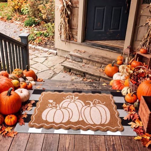 Moucuny 2 Coir Outdoor Mat,Non Slip, 24'' X 35'',16'' X 28'', White Pumpkin - Image 2