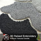Artscope Chenille Christmas Tree Throw Pillow Covers 20x20 Set of 2-Gray - Image 2
