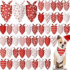 Abbylike 50 Pcs Christmas Dog Bandanas Bulk, Red and White Party Costume by Abbylike