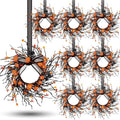 8 PCS Small Halloween Wreaths Mini Black Halloween Candle Rings by Unknown