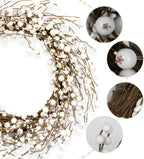 JINGHONG Winter Wreaths for Front Door 20 Inch Artificial Winter Wreath White Berry Wreath for Indoor Outdoor Window Wall Christmas and Winter Celebration - Image 5
