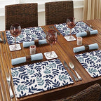 CounterArt Blue Leaf Floral Boxed Set of 4 Premium Hardboard Placemats - Image 6