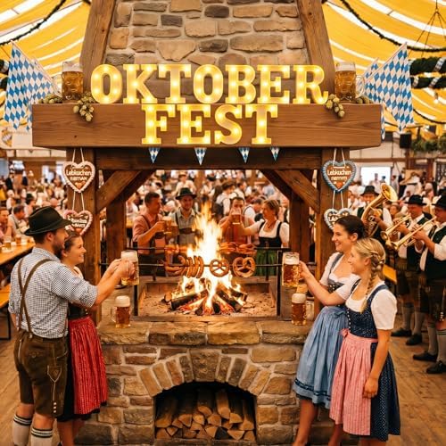 Aurelema 11 Pcs Oktoberfest Decorations LED Letter Lights Signs - Image 6