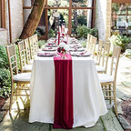 10 Pieces 10Ft Chiffon Table Runners Burgundy Sheer Rustic Wedding Table Runner Elegant Bridal Party Decorations 27x120 Inches - Image 5