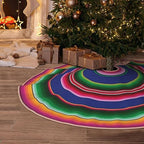 Christmas Tree Skirt 48 Inch, Serape Stripes Mexican Bold Colors by MIZIBAO