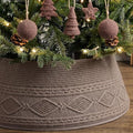 Foilswirl Knit Christmas Tree Collar Taupe Diamond Knitted Skirt 23-28in by Foilswirl