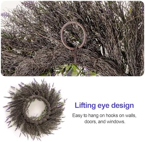 24" Lavender & Eucalyptus Wreath for Front Door,Outside Wreaths - Image 6