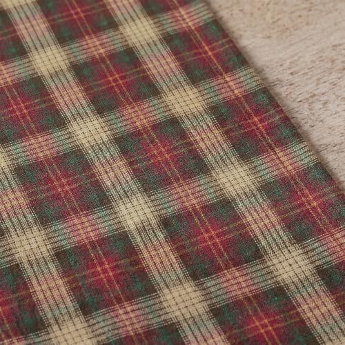 Solino Home 100% Pure Linen Table Runner Brown, Hunter's Plaid 14 x 108 in - Image 2