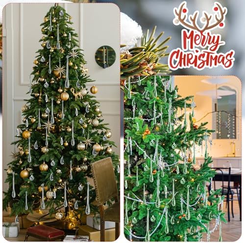 Vercraft 200 Pcs Christmas Tree Acrylic Hanging Ornaments, Clear - Image 4