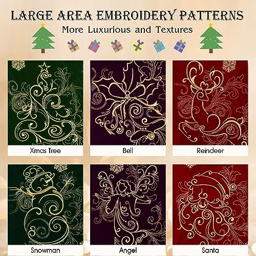 Velvet Christmas Stockings 6 Pack Large 20 Inches with Hanging Loop Embroidery Classic Luxury Family Ornament Fireplace Hanging Stockings for Christmas Decorations - Image 2