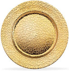 13 Inch Round Elegant Serve ware Charger Plates with Matching Napkin Rings, Wedding, Dinner party, Event - Choose from our Variety of Styles and Quantities (12, Cracked Gold) - Image 5