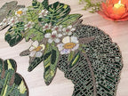 Enliven Floral Beaded Table Runner 13 x 36 Inch, Handmade Flower & Leaf Spring Table Runner, Green Botanical Centerpiece for Dining Table, Easter, Wedding, Garden Party & Home Decor - Image 4