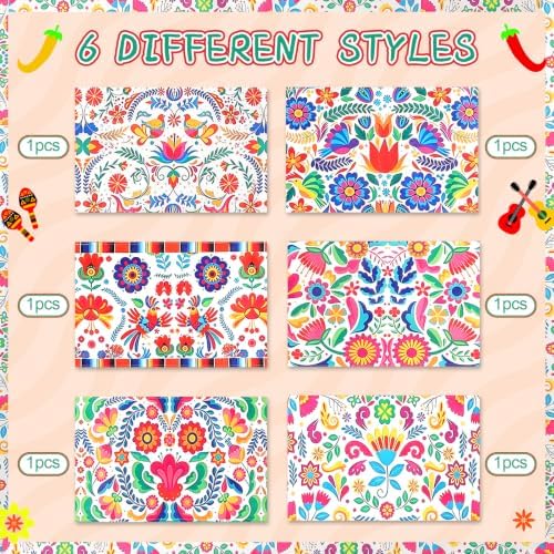 Breling 6 Pack Mexican Table Runner 72x13inch Dia De Los Muertos, White - Image 3
