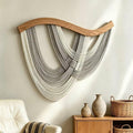 SlenyuBridal Handmade Macrame Wall Hanging Dip Dyed Woven Tapestry Boho Wall Decor Neutral Modern Bohemian Walls Art Decorations for Headboard Bedroom Gray 31.5 x 23.6inch by SlenyuBridal