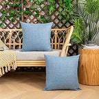 Kevin Textile Outdoor Waterproof 24”x24” Pillow Covers 2 Pack, Light Blue - Image 5