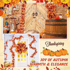 Tigeen 12 Pcs Fall Leaf Garland, 5.7 ft Autumn Maple Leaf Decorations - Image 2