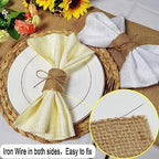 Natural Burlap Napkin Rings Set of 200 pcs with Jute Rope,Disposable Napkin Bands Bulk,Rustic Serviette Ring for Tables,Decorations,Wedding,Dinner,Country Party Decor - Image 3