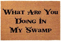 Funny Coir Welcome Swamp Doormat - Personalized 23.6 x 15.10 inch Non Slip Outdoor Rug with Heavy-Duty PVC Backing by JiXianJu